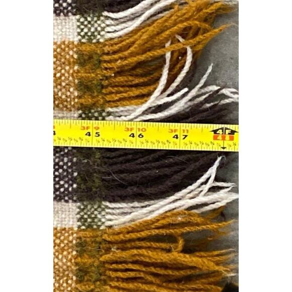 Vintage 100% Pure Virgin Wool PENDLETON Black Watch Plaid Stadium Blanket 50 x45 - Picture 2 of 6